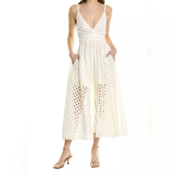 NWT* Solid & Striped* Ariel Eyelet Dress* Marshmallow* Off White* Sz L - Picture 1 of 7